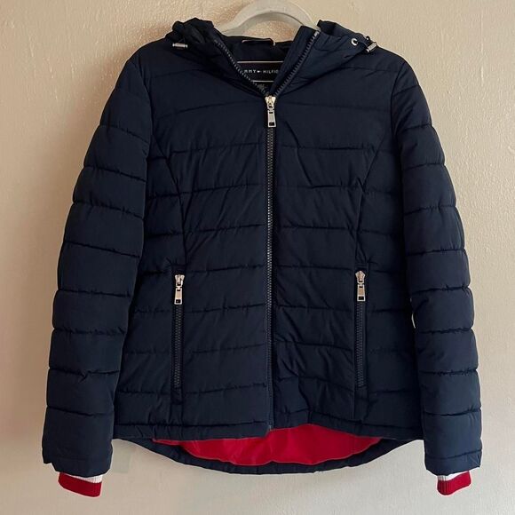 Tommy Hilfiger Navy Puffer Jacket - Picture 1 of 6
